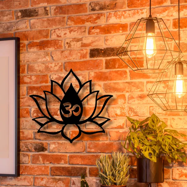 Wooden_Wall_Art_for_Home_Decoration__|Om_Lotus_|_Black