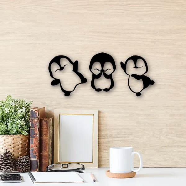 Wooden_Wall_Art_for_Home_Decoration__|3_Penguin_|_Black