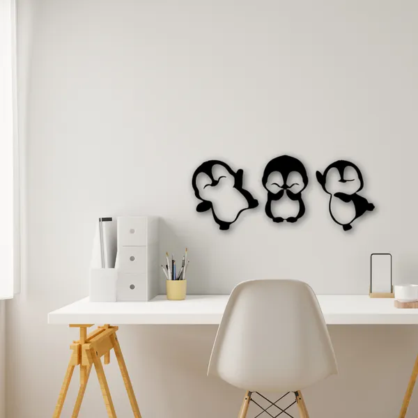 Wooden_Wall_Art_for_Home_Decoration__|3_Penguin_|_Black