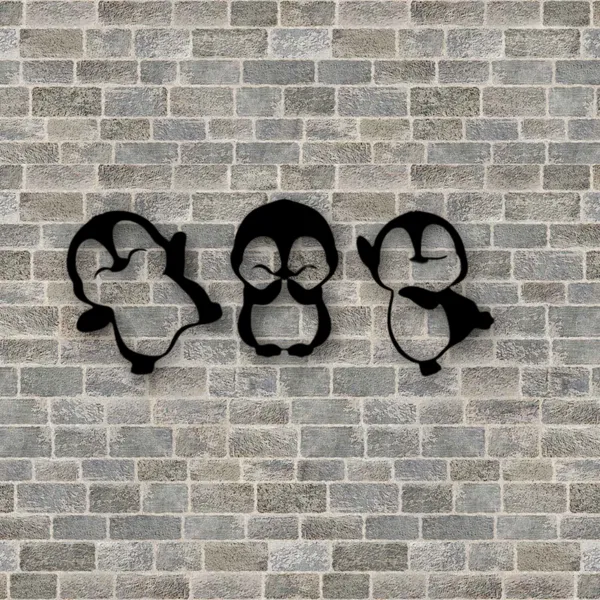 Wooden_Wall_Art_for_Home_Decoration__|3_Penguin_|_Black