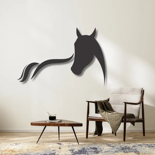 Wooden_Wall_Art_for_Home_Decoration__|Sleek_Horse_Head_with_Tail_|_Black