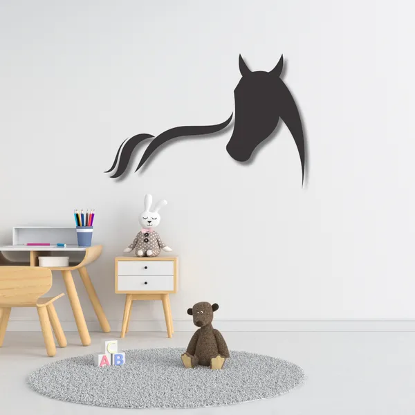 Wooden_Wall_Art_for_Home_Decoration__|Sleek_Horse_Head_with_Tail_|_Black