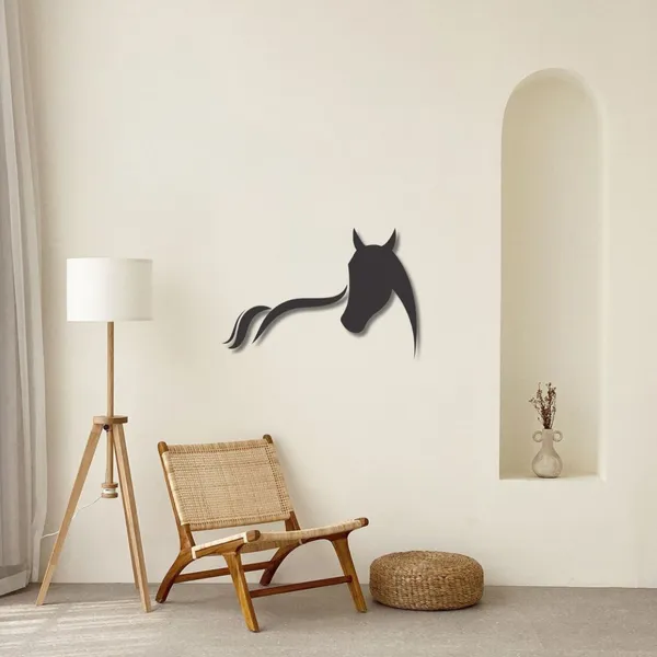 Wooden_Wall_Art_for_Home_Decoration__|Sleek_Horse_Head_with_Tail_|_Black