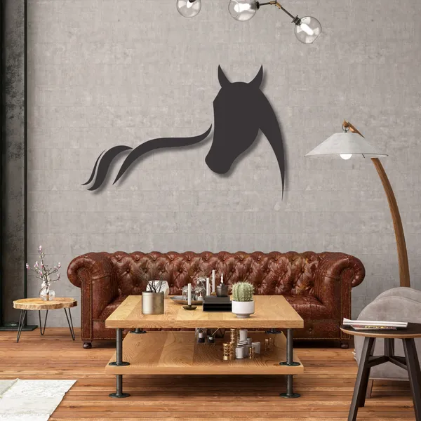 Wooden_Wall_Art_for_Home_Decoration__|Sleek_Horse_Head_with_Tail_|_Black