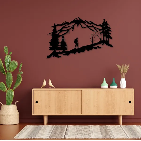 Wooden_Wall_Art_for_Home_Decoration__|_Mountain_Backpacker__|_Black