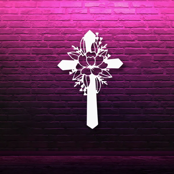 Metal_Wall_Art_for_Home_Decoration__|_Flower_Cross__|_White