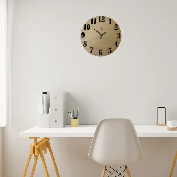 Wooden_Wall_Art_for_Home_Decoration__|Sleek_Wall_Clock_|_Black