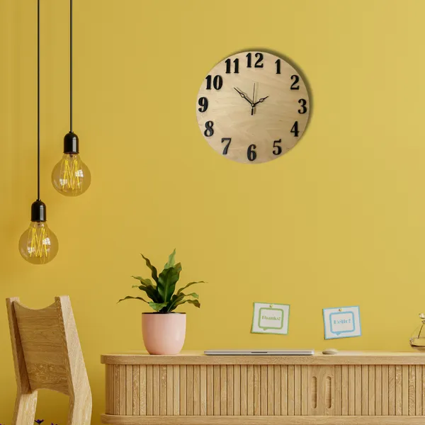 Wooden_Wall_Art_for_Home_Decoration__|Sleek_Wall_Clock_|_Black