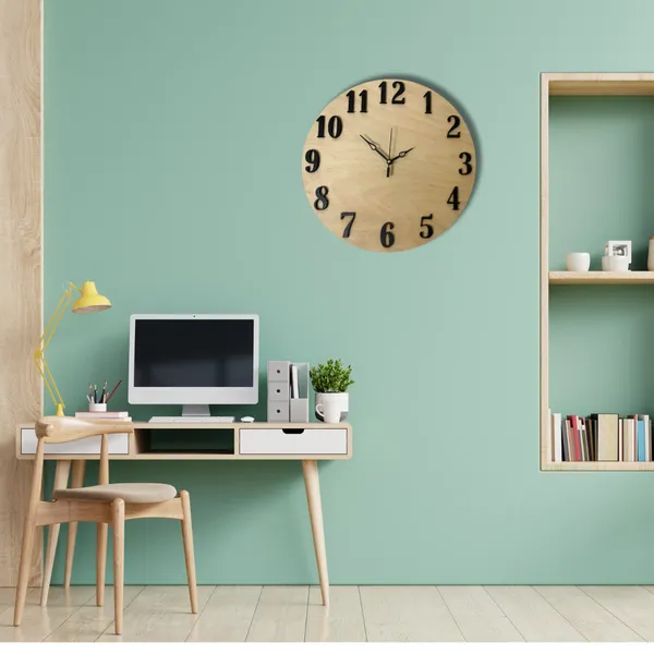 Wooden_Wall_Art_for_Home_Decoration__|Sleek_Wall_Clock_|_Black