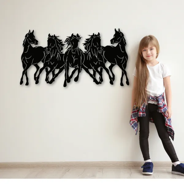 Wooden_Wall_Art_for_Home_Decoration__|5_Wild_Running_Horses_|_Black