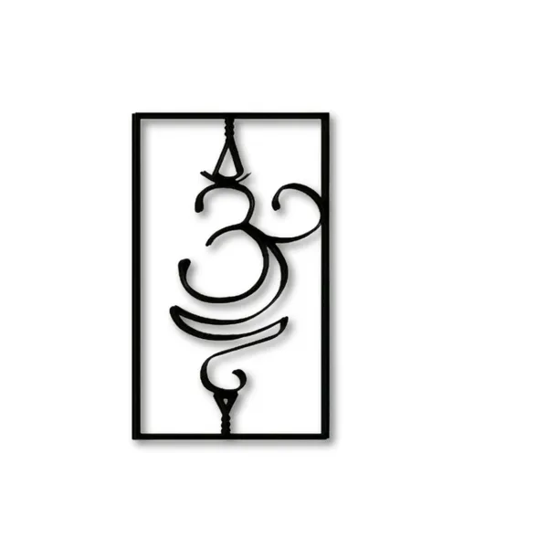 Wooden_Wall_Art_for_Home_Decoration__|Om_Yoga_Symbol_in_Rectangular_Frame|_Black