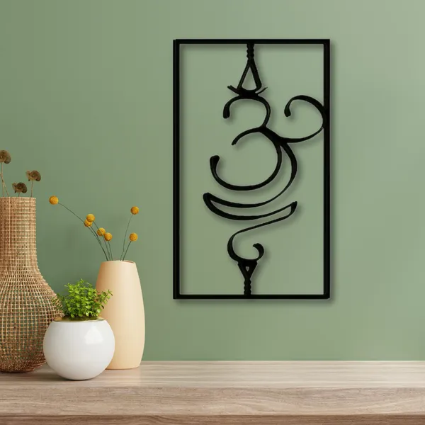 Wooden_Wall_Art_for_Home_Decoration__|Om_Yoga_Symbol_in_Rectangular_Frame|_Black