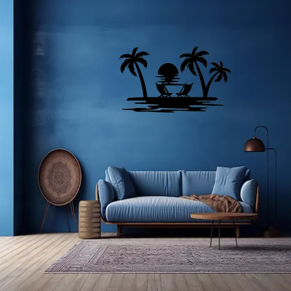 Metal_Wall_Art_for_Home_Decoration__|_Beach_View__|_Black