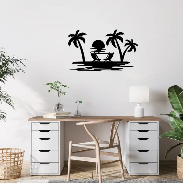 Metal_Wall_Art_for_Home_Decoration__|_Beach_View__|_Black