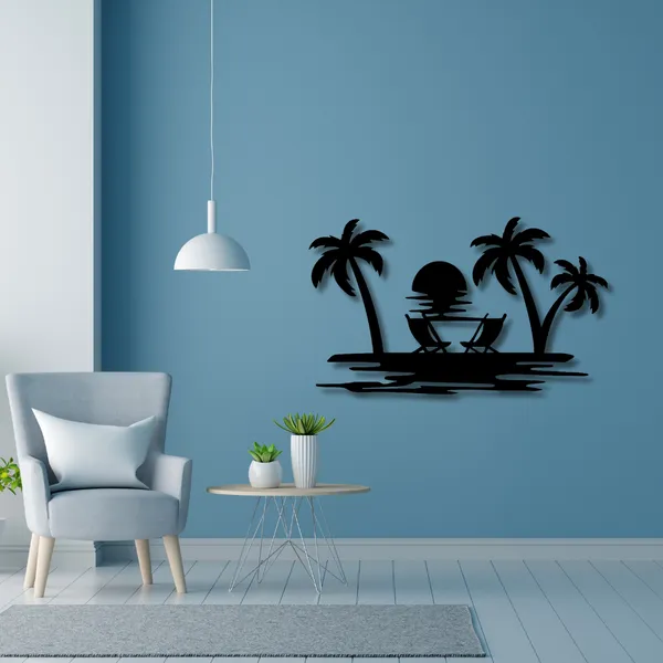 Metal_Wall_Art_for_Home_Decoration__|_Beach_View__|_Black