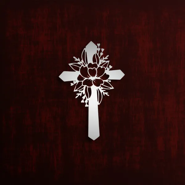 Metal_Wall_Art_for_Home_Decoration__|_Flower_Cross__|_Silver