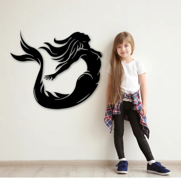 Wooden_Wall_Art_for_Home_Decoration__|Mermaid_|_Black