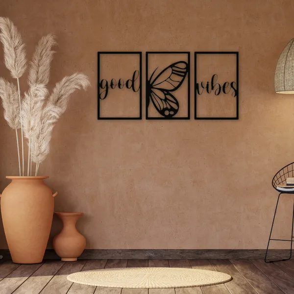 Wooden_Wall_Art_for_Home_Decoration__|Three_Pieces_GoodVibes|_Black