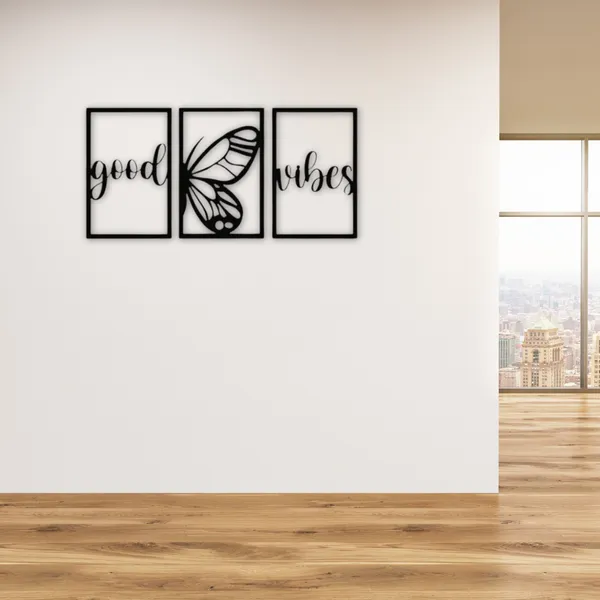 Wooden_Wall_Art_for_Home_Decoration__|Three_Pieces_GoodVibes|_Black