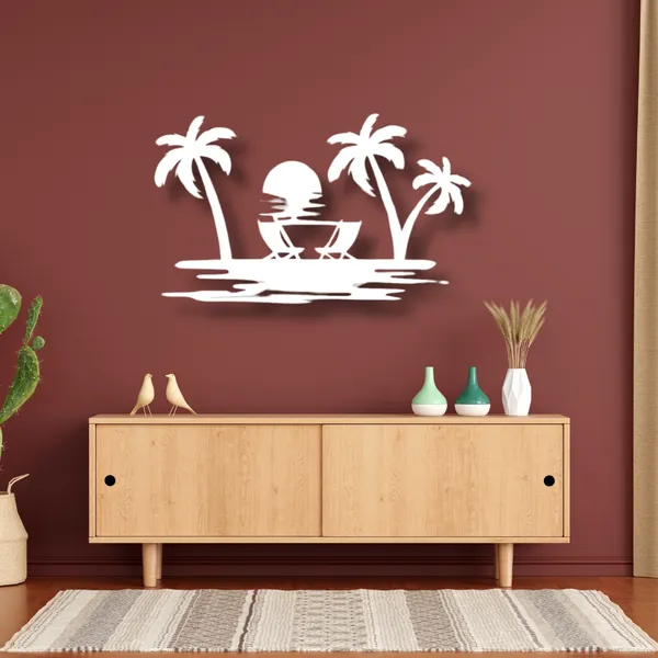 Metal_Wall_Art_for_Home_Decoration__|_Beach_View__|_White