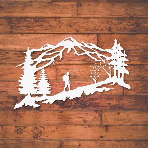 Metal_Wall_Art_for_Home_Decoration__|_Mountain_Backpacker__|_White
