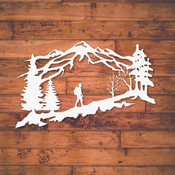 Metal_Wall_Art_for_Home_Decoration__|_Mountain_Backpacker__|_White
