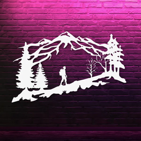 Metal_Wall_Art_for_Home_Decoration__|_Mountain_Backpacker__|_White