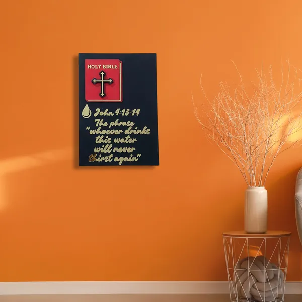 Wood_Wall_Art_for_Home_Decoration__|"Whoever_Drinks_This_Water"_Bible_Verse__|Black_&_Gold