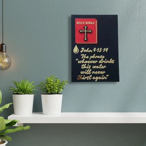 Wood_Wall_Art_for_Home_Decoration__|"Whoever_Drinks_This_Water"_Bible_Verse__|Black_&_Gold