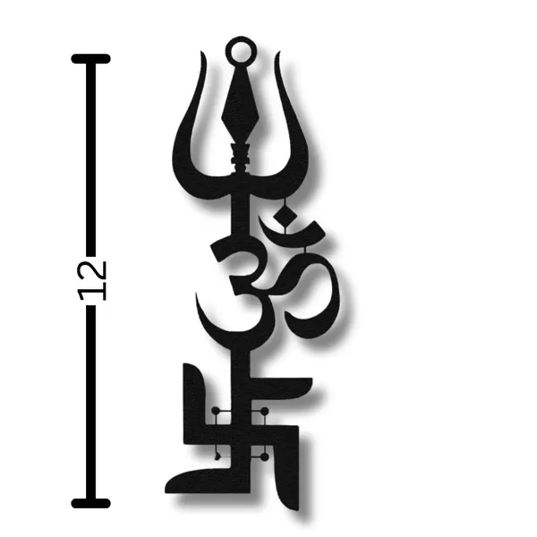 Wooden_Wall_Art_for_Home_Decoration__|Trident,_OM,_and_Swastik|_Black