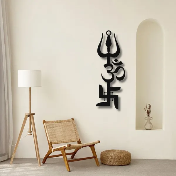Wooden_Wall_Art_for_Home_Decoration__|Trident,_OM,_and_Swastik|_Black