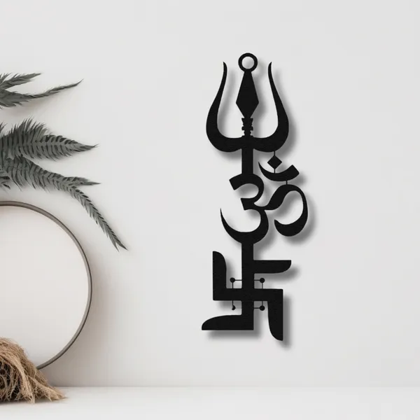 Wooden_Wall_Art_for_Home_Decoration__|Trident,_OM,_and_Swastik|_Black