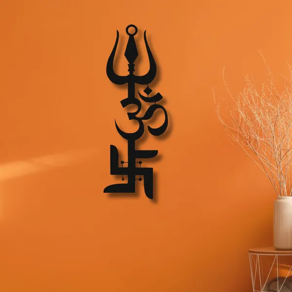 Wooden_Wall_Art_for_Home_Decoration__|Trident,_OM,_and_Swastik|_Black