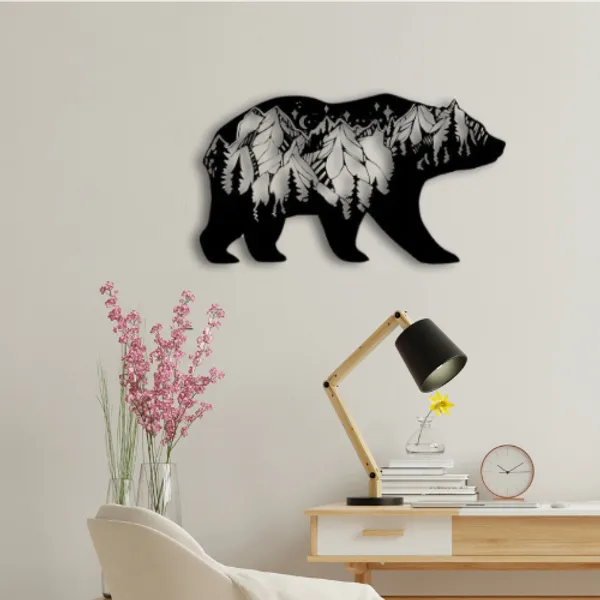 Black_3D_Look_Bear_-_Wood_Wall_Art