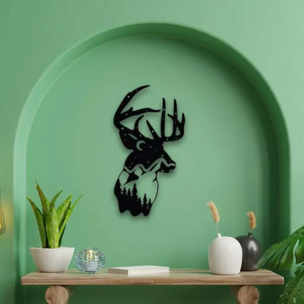 Wooden_Wall_Art_for_Home_Decoration__|_Deer_Mountain_View__|_Black