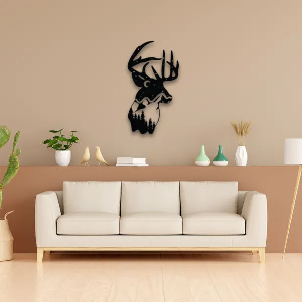Wooden_Wall_Art_for_Home_Decoration__|_Deer_Mountain_View__|_Black