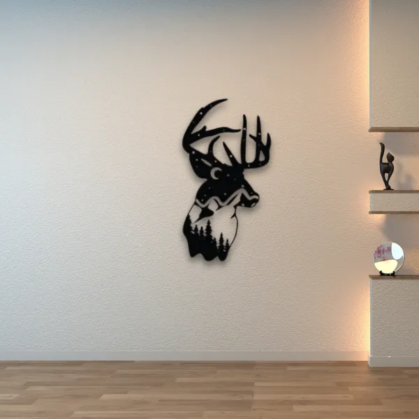 Wooden_Wall_Art_for_Home_Decoration__|_Deer_Mountain_View__|_Black