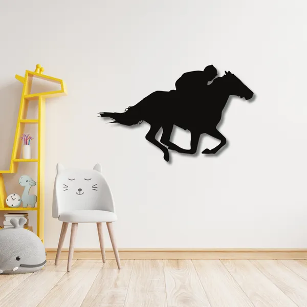 Wooden_Wall_Art_for_Home_Decoration__|Galloping_Horse_with_Jockey_|_Black