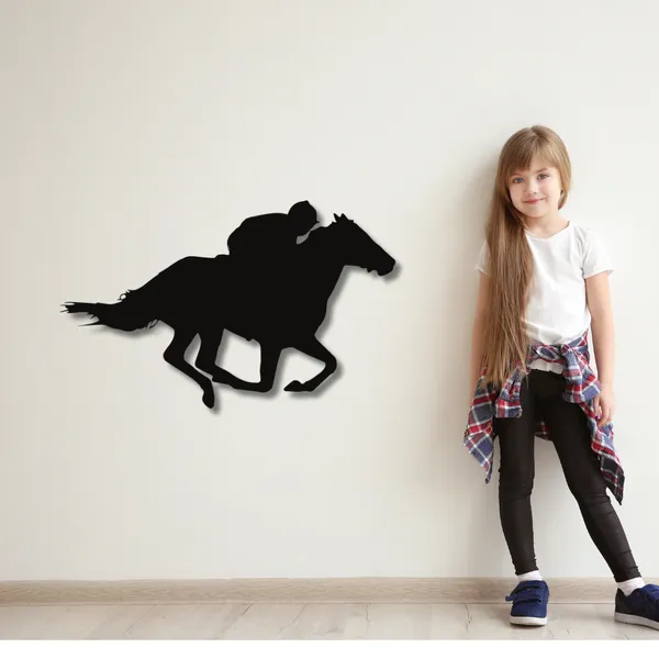 Wooden_Wall_Art_for_Home_Decoration__|Galloping_Horse_with_Jockey_|_Black
