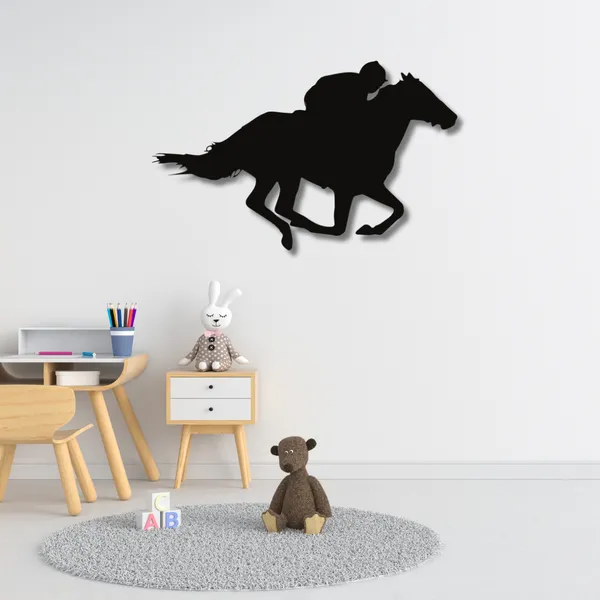 Wooden_Wall_Art_for_Home_Decoration__|Galloping_Horse_with_Jockey_|_Black