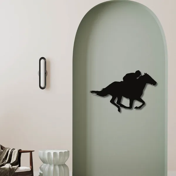 Wooden_Wall_Art_for_Home_Decoration__|Galloping_Horse_with_Jockey_|_Black
