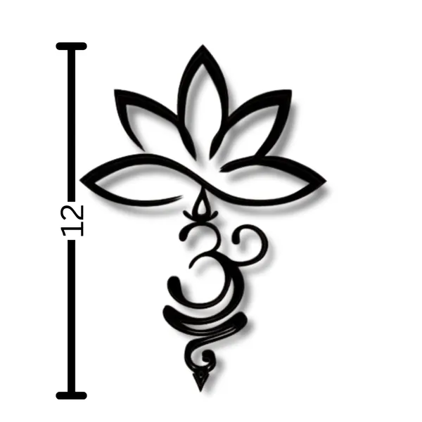 Wooden_Wall_Art_for_Home_Decoration__|Lotus_and_Om_Vertical|_Black
