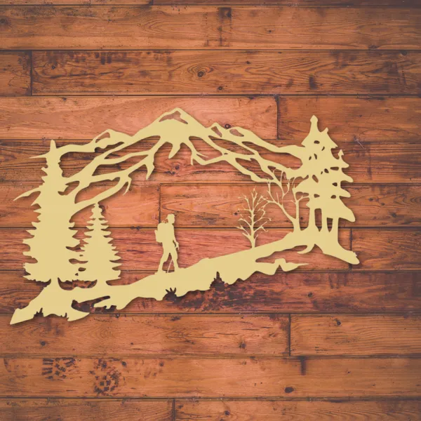Metal_Wall_Art_for_Home_Decoration__|_Mountain_Backpacker__|_Gold