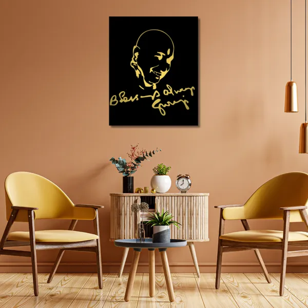 Wood_Wall_Art_for_Home_Decoration__|_Jai_Guru_Ji_Blessing_Always_|Black_&_Gold