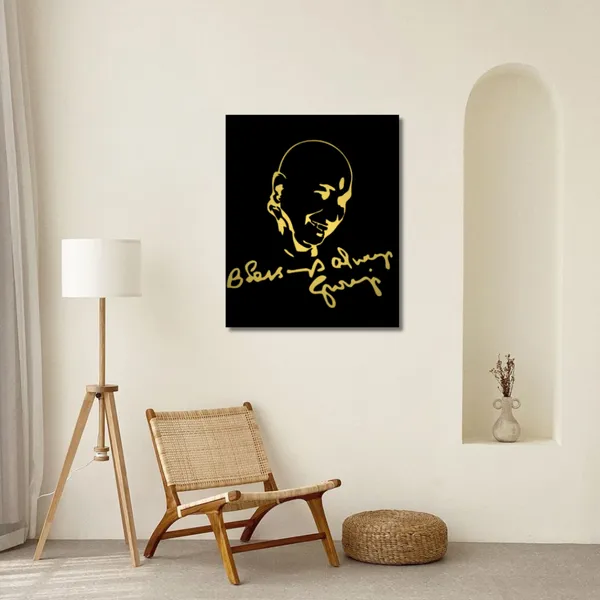 Wood_Wall_Art_for_Home_Decoration__|_Jai_Guru_Ji_Blessing_Always_|Black_&_Gold