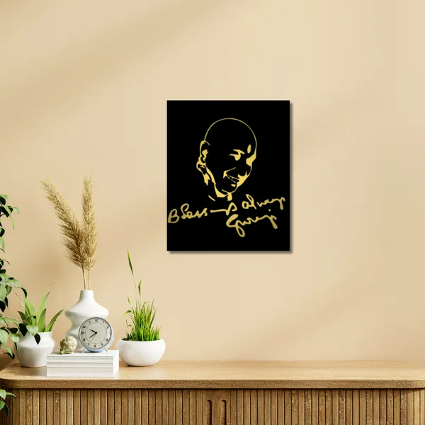 Wood_Wall_Art_for_Home_Decoration__|_Jai_Guru_Ji_Blessing_Always_|Black_&_Gold