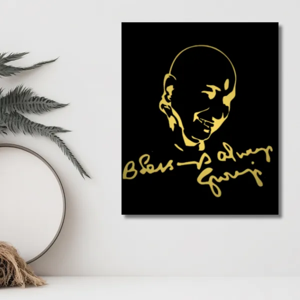 Wood_Wall_Art_for_Home_Decoration__|_Jai_Guru_Ji_Blessing_Always_|Black_&_Gold