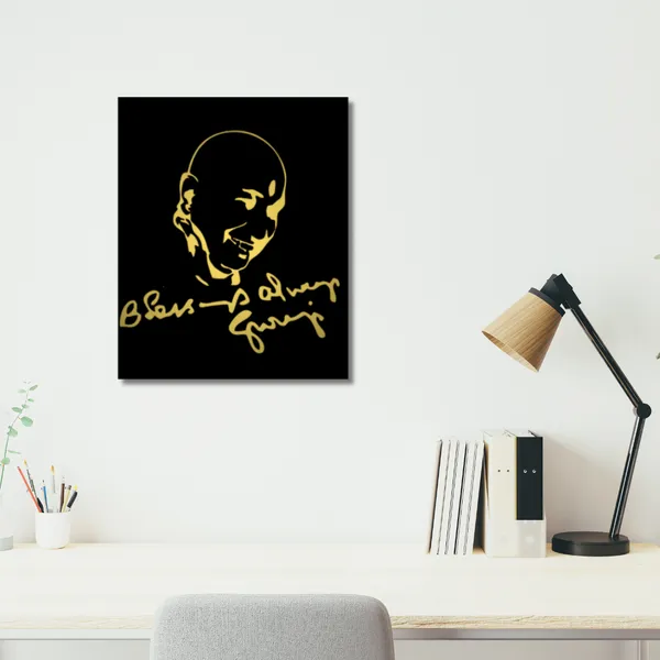 Wood_Wall_Art_for_Home_Decoration__|_Jai_Guru_Ji_Blessing_Always_|Black_&_Gold
