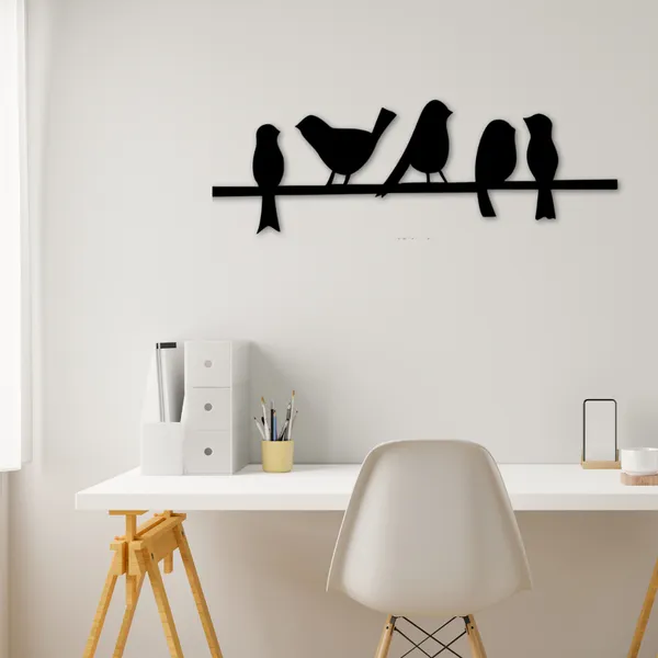 Wooden_Wall_Art_for_Home_Decoration__|Birds_on_stick_|_Black