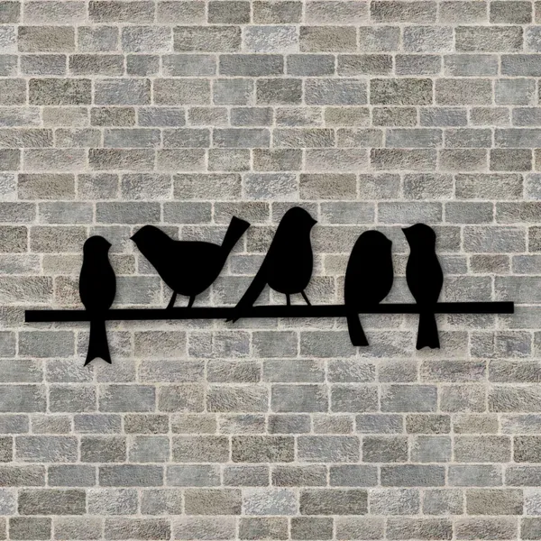 Wooden_Wall_Art_for_Home_Decoration__|Birds_on_stick_|_Black